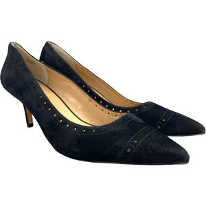 Ann Taylor Women's Black Suede Leather Slip On Heel Size 9 M